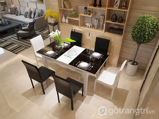 Bàn Ăn Mặt Kính Đen Bàn Ăn Mặt Kính Đen