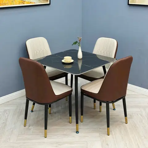 Bộ Bàn Ăn Vuông 4 Ghế Monet Không Tay