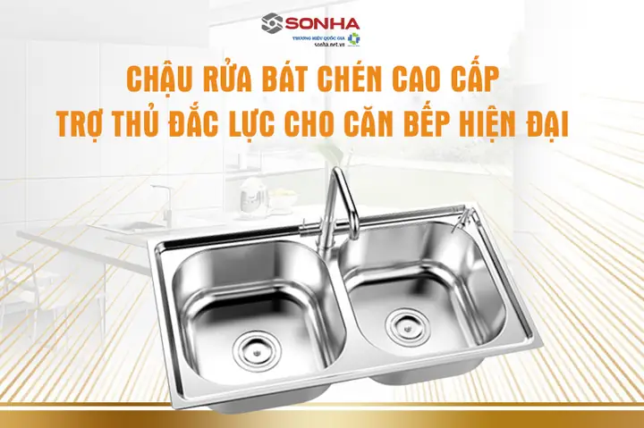 Chậu Rửa Bát Inox Sơn Hà Handmade 2 Hố Cân Hm.x.2c.82.2.3 (820 X 450 X 215 Mm)