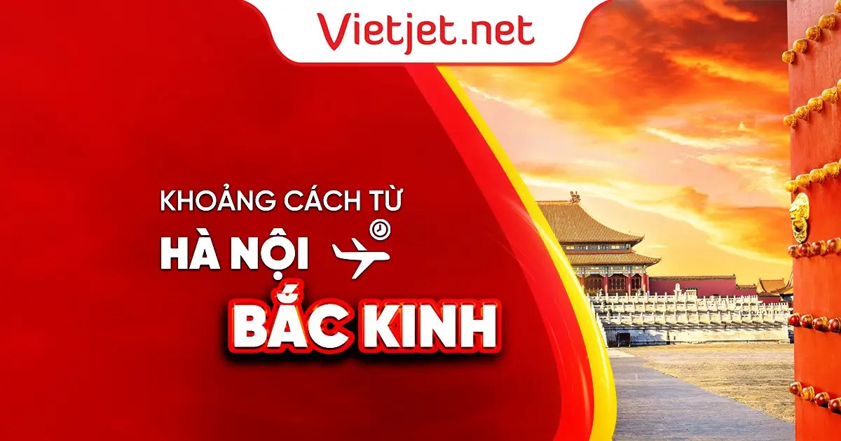 Bản đồ minh họa khoảng cách giữa Hà Nội và Bắc Kinh