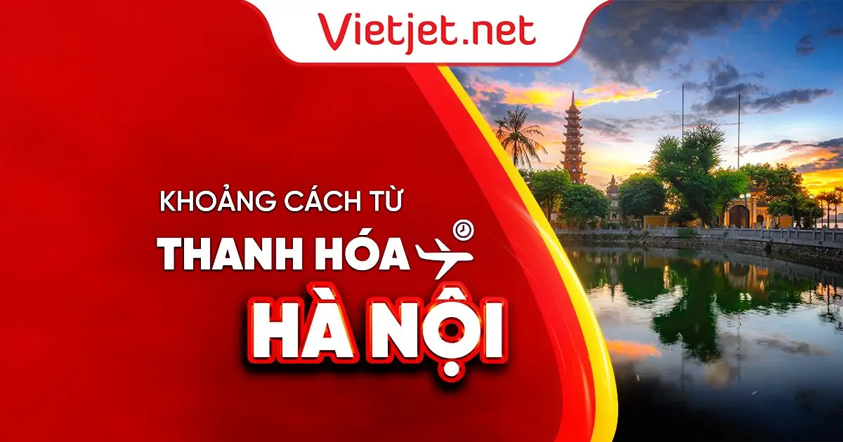 Bản đồ minh họa khoảng cách từ Hà Nội đến Thanh Hóa