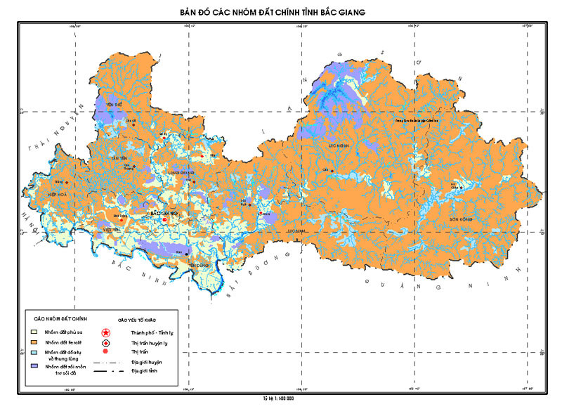 Bản đồ minh họa sự phân bố của các loại đất tại Việt Nam