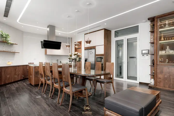 Những Mẫu Bàn Ăn Gỗ Óc Chó Đồng Gia Đã Thi Công