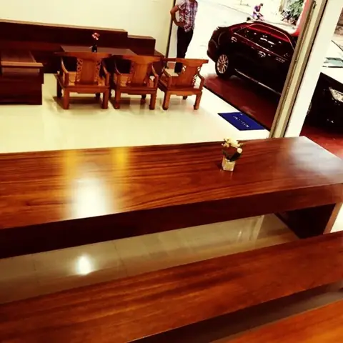 Bàn Ghế Gỗ Nguyên Khối 3 Băng Gỗ Gõ Bông Lau