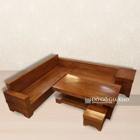 Bàn Ghế Gỗ Hương Đá Kiểu Góc - Bg062