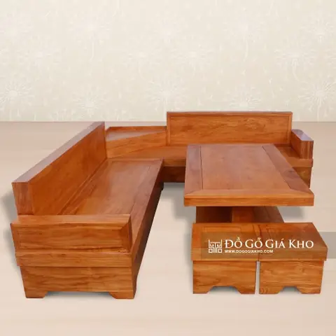Bàn Ghế Gỗ Gõ Kiểu Góc Trái - Bg055