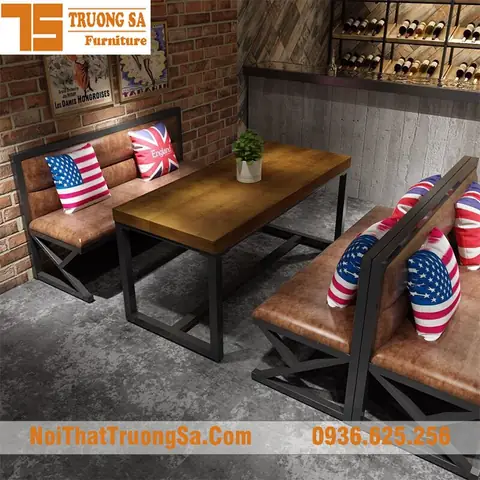 Bàn Ghế Sofa Cafe Khung Sắt