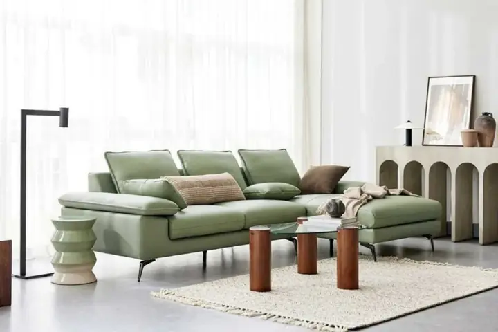 Sofa Chữ L Sang Trọng 3 Chỗ Tựa Gối Rey