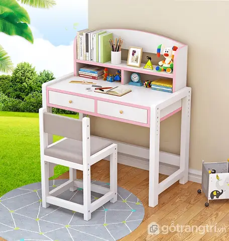 Bàn Học Màu Trắng Hàn Quốc Thiết Kế Nhỏ Gọn