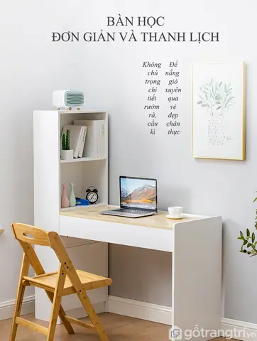Thiết Kế Bàn Học Trắng Đơn Giản Và Hiện Đại