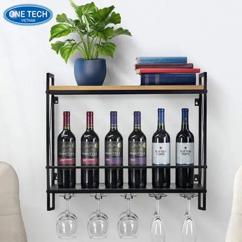 Hình Ảnh Các Mẫu Kệ Rượu Treo Tường Sắt
