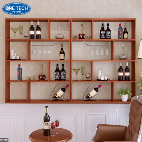 Hình Ảnh Các Mẫu Kệ Rượu Gỗ Treo Tường