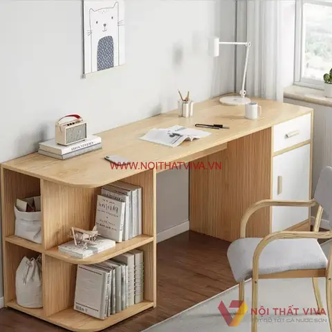 Bàn Làm Việc Có Kệ Sách Tphcm Bên Dưới Chân Bàn