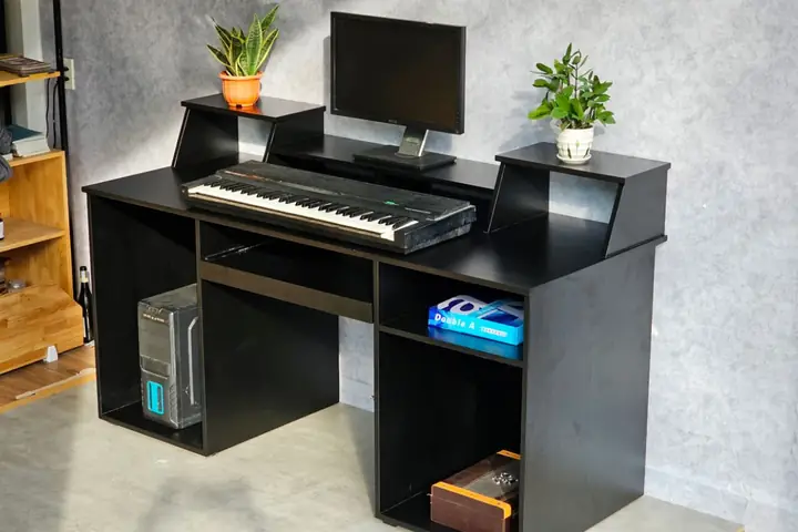 Bàn Làm Việc Phòng Thu Có Thùng Gỗ