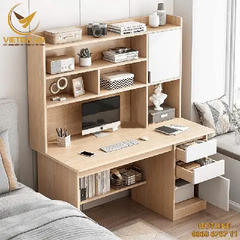 Bàn Làm Việc Trong Phòng Ngủ Hẹp Liền Giá Sách V3-1428 Bàn Làm Việc Trong Phòng Ngủ Hẹp Liền Giá Sách V3-1428