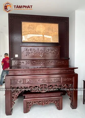 Bàn Thờ Tam Cấp Thờ Phật Và Gia Tiên