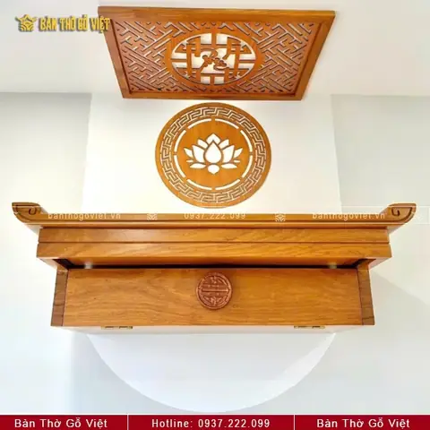 Bàn Thờ Treo Gỗ Gõ Đỏ: Hướng Dẫn Chọn Mua Và Bố Trí Đúng Chuẩn