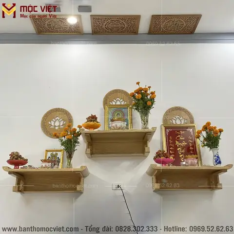 Kích Thước Thông Thường Của Bàn Thờ Treo Tường Mộc Việt Theo Thước Lỗ Ban Phong Thủy