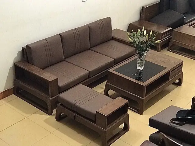 Bộ Bàn Ghế Tiếp Khách Văn Phòng Nhỏ Bằng Gỗ