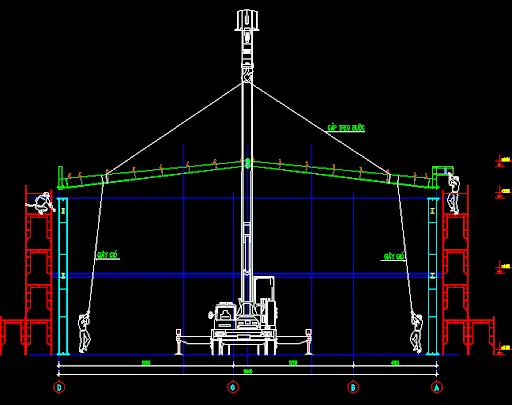 Bản Vẽ Biện Pháp Thi Công Lắp Dựng Kết Cấu Nhà Xưởng Tiền Chế