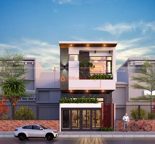 Mặt Tiền Mẫu Nhà 2 Tầng 5x15m Mái Bằng