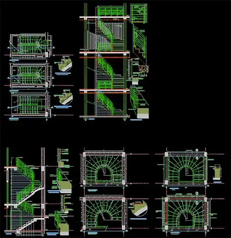 Bản Vẽ Mẫu Cầu Thang Nhà Ống 5m