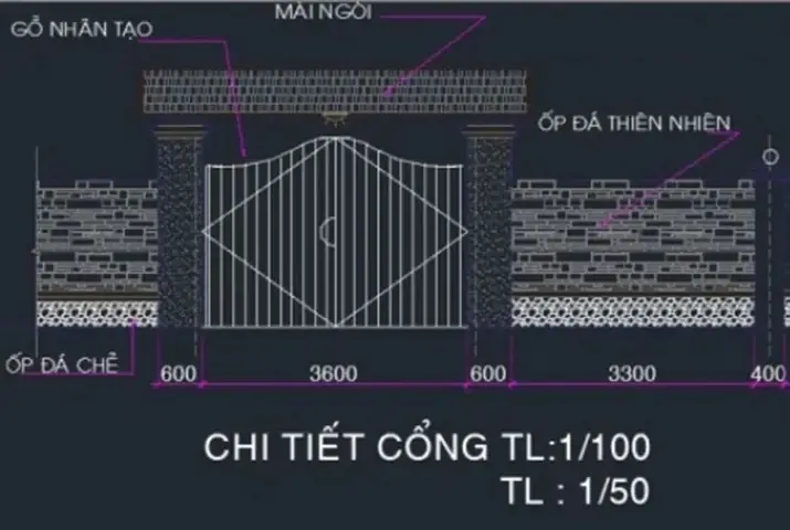 Bản Vẽ Cổng Bê Tông, Mái Ngói, Hàng Rào Gỗ Đẹp Bản Vẽ Cổng Bê Tông, Mái Ngói, Hàng Rào Gỗ Đẹp