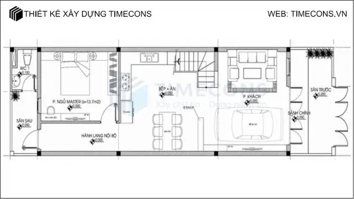 Bản Vẽ Nhà Cấp 4 Có Gara Ô Tô