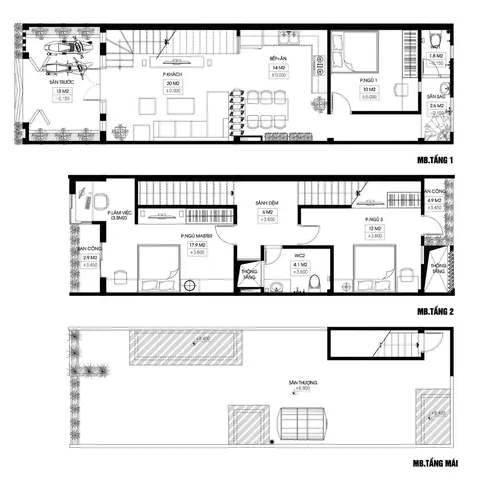 Mẫu Nhà 5×20 2 Tầng 1 Tum