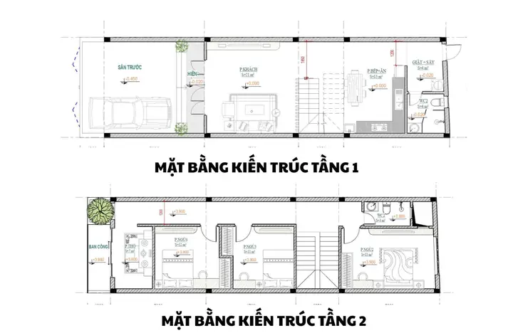 Nhà 2 Tầng 4 Phòng Ngủ 5×20