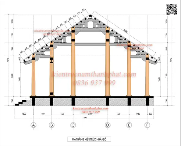 Bản Vẽ Nhà Gỗ 3 Gian Đẹp