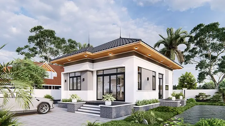 Mẫu Nhà Cấp 4 Đẹp 3 Phòng Ngủ 100m2 Mái Nhật