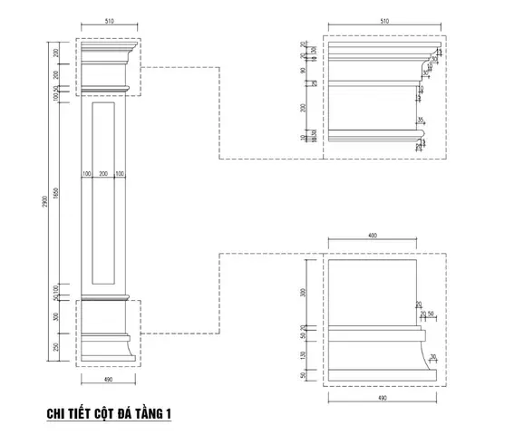 Bản Vẽ Chi Tiết Mặt Tiền, Thang Bộ, Vệ Sinh