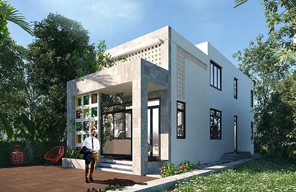 Bản Vẽ Nhà Cấp 4 Có Gác Lửng 4×12 Mái Bằng Bản Vẽ Nhà Cấp 4 Có Gác Lửng 4×12 Mái Bằng