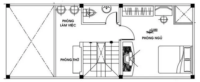 Mặt Bằng Tham Khảo Cho Bản Vẽ Nhà Cấp 4 Có Gác Lửng 4×12 Mặt Bằng Tham Khảo Cho Bản Vẽ Nhà Cấp 4 Có Gác Lửng 4×12
