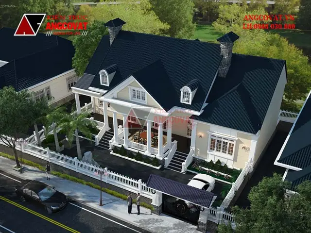 Mẫu 5: Chia Sẻ Bản Vẽ Nhà Cấp 4 Gác Lửng Mái Thái Diện Tích 200m2 Kiểu Pháp Xinh Đẹp, Lãng Mạn