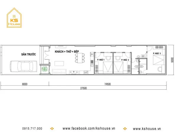 Bản Vẽ Mặt Bằng Nhà Ống Cấp 4 Có 3 Phòng Ngủ 5x20 Bản Vẽ Mặt Bằng Nhà Ống Cấp 4 Có 3 Phòng Ngủ 5x20