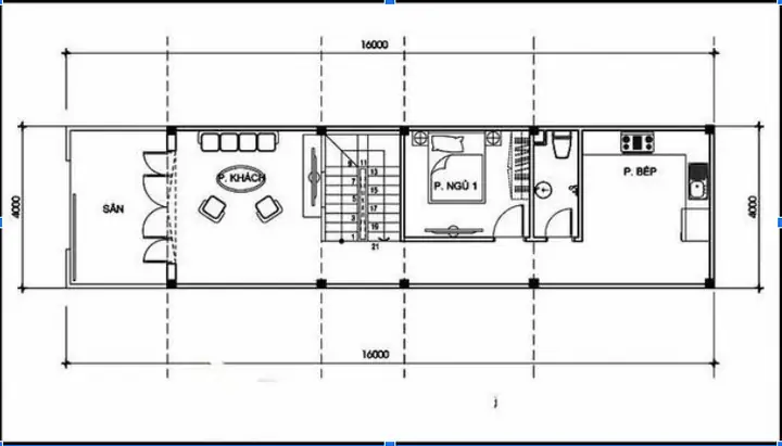 Mẫu Nhà Và Bản Vẽ Ống 2 Tầng Mặt Tiền 4m