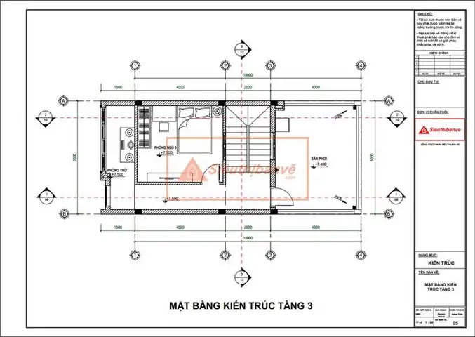 Bản Vẽ Thiết Kế Công Năng Tầng 3