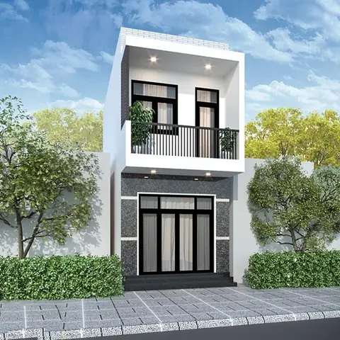 Mẫu Nhà 1 Trệt 1 Lầu Mái Bằng Sân Thượng