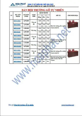 Báo Giá Bàn Hội Trường Gỗ Công Nghiệp