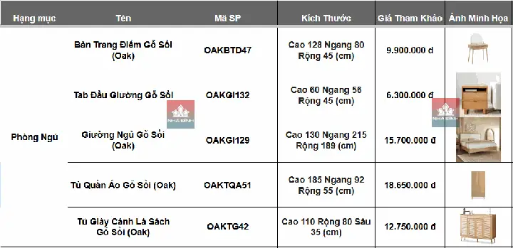 Báo Giá Nội Thất Phòng Khách Gỗ Sồi (oak)