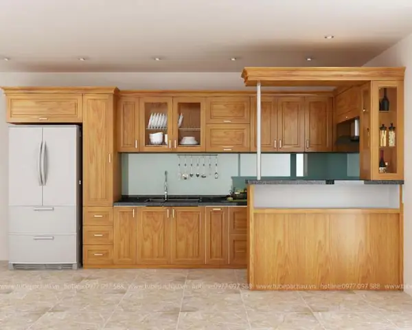 Tổng Hợp 5 Mẫu Tủ Bếp Gỗ Sồi Mỹ Nhập Khẩu Đẹp, Giá Tốt Nhất Hiện Nay