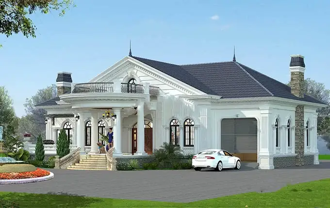 Phối Cảnh Thiết Kế Biệt Thự Nhà Vườn Cấp 4 Đẹp