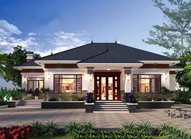 Nhà Vườn Cấp 4 Mái Nhật