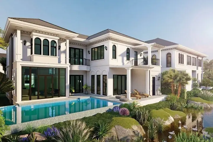 Mẫu Thiết Kế Biệt Thự Sân Vườn Có Hồ Bơi Mái Nhật