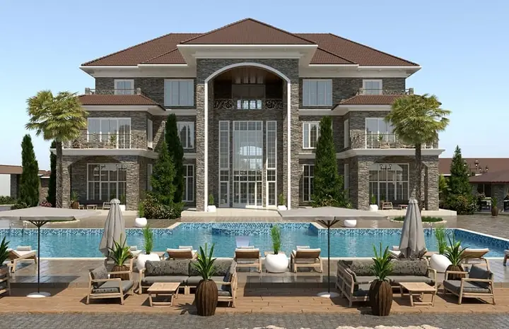 Thiết Kế Biệt Thự Nhà Vườn Có Hồ Bơi Tân Cổ Điển