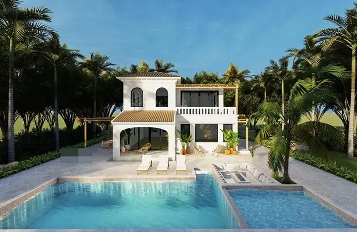 Thiết Kế Biệt Thự Nhà Vườn Có Hồ Bơi Địa Trung Hải