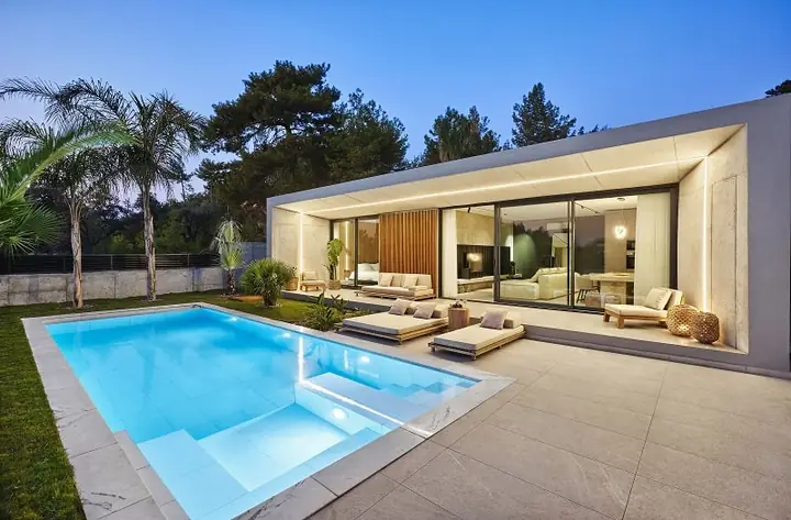 Thiết Kế Biệt Thự Sân Vườn 1 Tầng Có Hồ Bơi