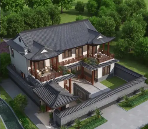 Mẫu Biệt Thự Kiểu Trung Quốc Cổ Điển Kết Hợp Hiện Đại
